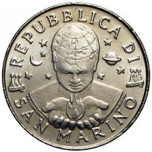 Аверс монеты Сан-Марино, 50 лир, 1999