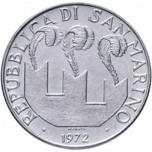 Аверс монеты Сан-Марино, 100 лир, 1972