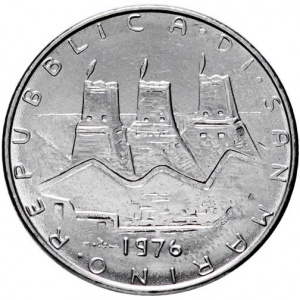 Аверс монеты Сан-Марино, 100 лир, 1976, Республика