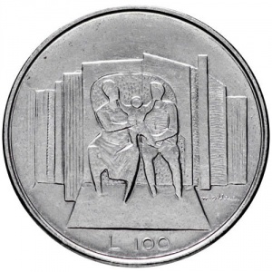 Реверс монеты Сан-Марино, 100 лир, 1976, Республика