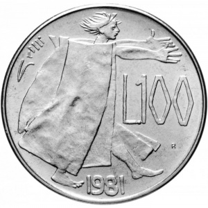 Реверс монеты Сан-Марино, 100 лир, 1981, Мир
