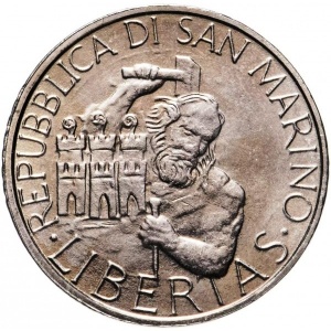 Аверс монеты Сан-Марино, 100 лир, 1994