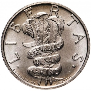 Аверс монеты Сан-Марино, 100 лир, 1995