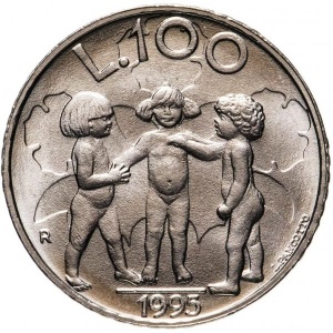 Реверс монеты Сан-Марино, 100 лир, 1995