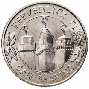 Аверс монеты Сан-Марино, 100 лир, 2001