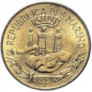 Аверс монеты Сан-Марино, 200 лир, 1982, Социальные достижения