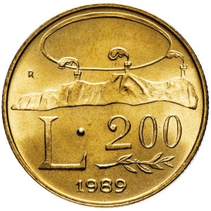 Реверс монеты Сан-Марино, 200 лир, 1989, Шестнадцать веков истории