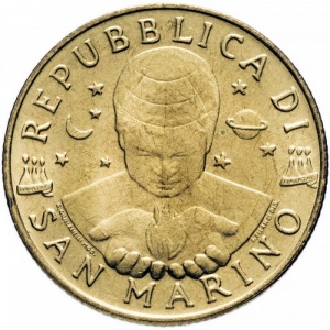 Аверс монеты Сан-Марино, 200 лир, 1996