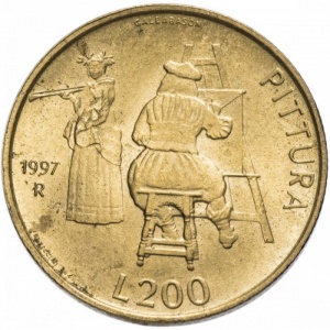 Реверс монеты Сан-Марино, 200 лир, 1997