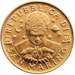 Аверс монеты Сан-Марино, 200 лир, 2000