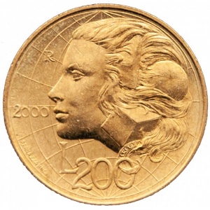 Реверс монеты Сан-Марино, 200 лир, 2000