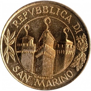 Аверс монеты Сан-Марино, 200 лир, 2001