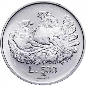 Реверс монеты Сан-Марино, 500 лир, 1974