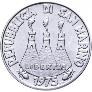 Аверс монеты Сан-Марино, 500 лир, 1975, Любовь у животных