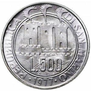 Аверс монеты Сан-Марино, 500 лир, 1977, Экология