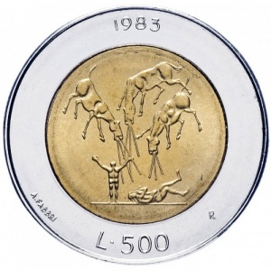 Реверс монеты Сан-Марино, 500 лир, 1983, Ядерная угроза