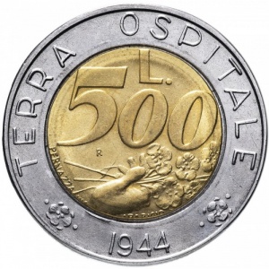 Реверс монеты Сан-Марино, 500 лир, 1991