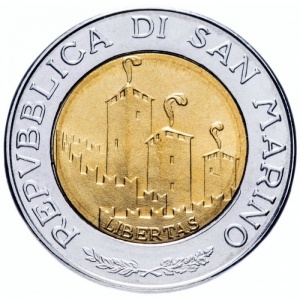 Аверс монеты Сан-Марино, 500 лир, 1993