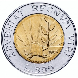 Реверс монеты Сан-Марино, 500 лир, 1993