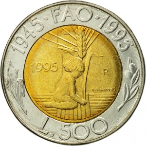 Реверс монеты Сан-Марино, 500 лир, 1995