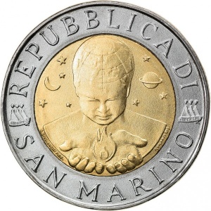 Аверс монеты Сан-Марино, 500 лир, 1996