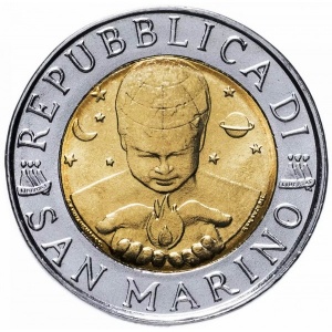 Аверс монеты Сан-Марино, 500 лир, 1997