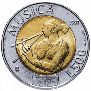 Реверс монеты Сан-Марино, 500 лир, 1997