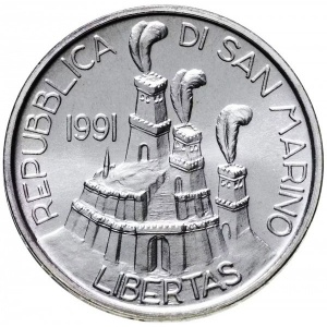Аверс монеты Сан-Марино, 1000 лир, 1991