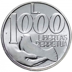 Реверс монеты Сан-Марино, 1000 лир, 1991
