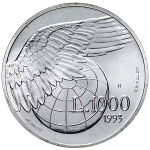 Реверс монеты Сан-Марино, 1000 лир, 1993, Глобальный мир