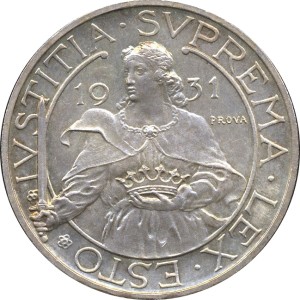 Аверс монеты Сан-Марино, 10 лир, 1931, Пробник (Prova возле Святой Агаты)