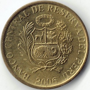Аверс монеты Перу, 1 сентимо, 2002-2006