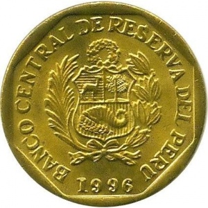 Аверс монеты Перу, 5 сентимо, 1991-2000