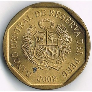 Аверс монеты Перу, 5 сентимо, 2002-2007