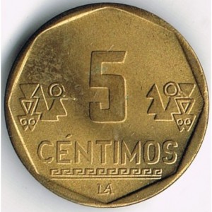 Реверс монеты Перу, 5 сентимо, 2002-2007