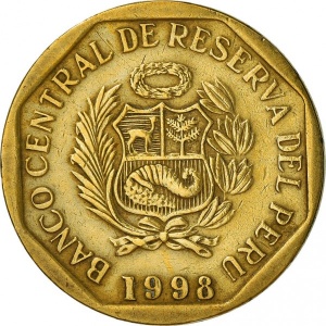 Аверс монеты Перу, 10 сентимо, 1991-2000