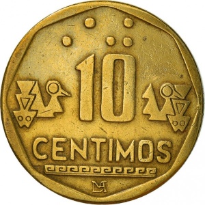 Реверс монеты Перу, 10 сентимо, 1991-2000
