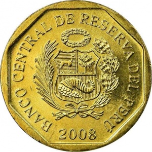 Аверс монеты Перу, 10 сентимо, 2001-2026