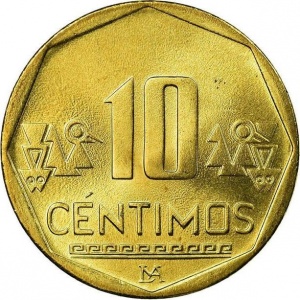 Реверс монеты Перу, 10 сентимо, 2001-2026