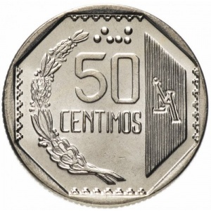 Реверс монеты Перу, 50 сентимо, 1991-2000