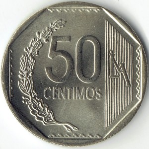 Реверс монеты Перу, 50 сентимо, 2001-2025