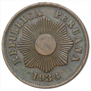 Аверс монеты Перу, 1 сентаво, 1901-1941
