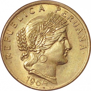 Аверс монеты Перу, 10 сентаво, 1945-1965