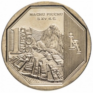 Реверс монеты Перу, 1 новый соль, 2011, Мачу-Пикчу