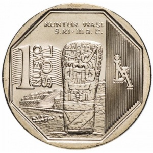 Реверс монеты Перу, 1 новый соль, 2012, Кунтур-Уаси