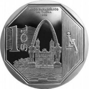 Реверс монеты Перу, 1 соль, 2016, Параболическая арка, Такна