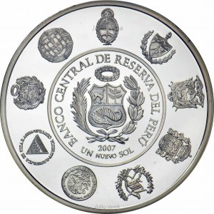 Аверс монеты Перу, 1 новый соль, 2007, Иберо-Америка - Олимпийские игры
