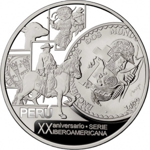 Реверс монеты Перу, 1 новый соль, 2012, Иберо-Америка - 20 лет серии