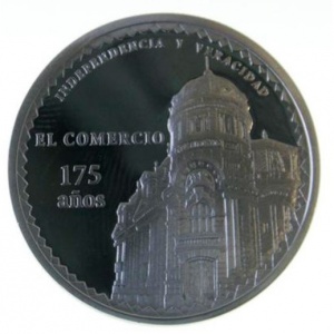 Реверс монеты Перу, 1 новый соль, 2014, 125 лет газете "El Comercio"