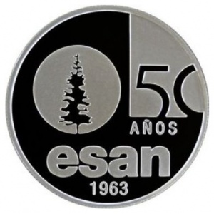 Реверс монеты Перу, 1 новый соль, 2014, 50 лет университет ESAN
